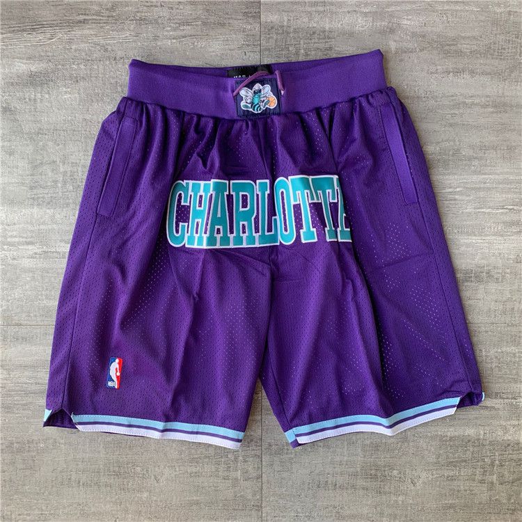 Cheap Men NBA 2021 Charlotte Hornets Purple Shorts